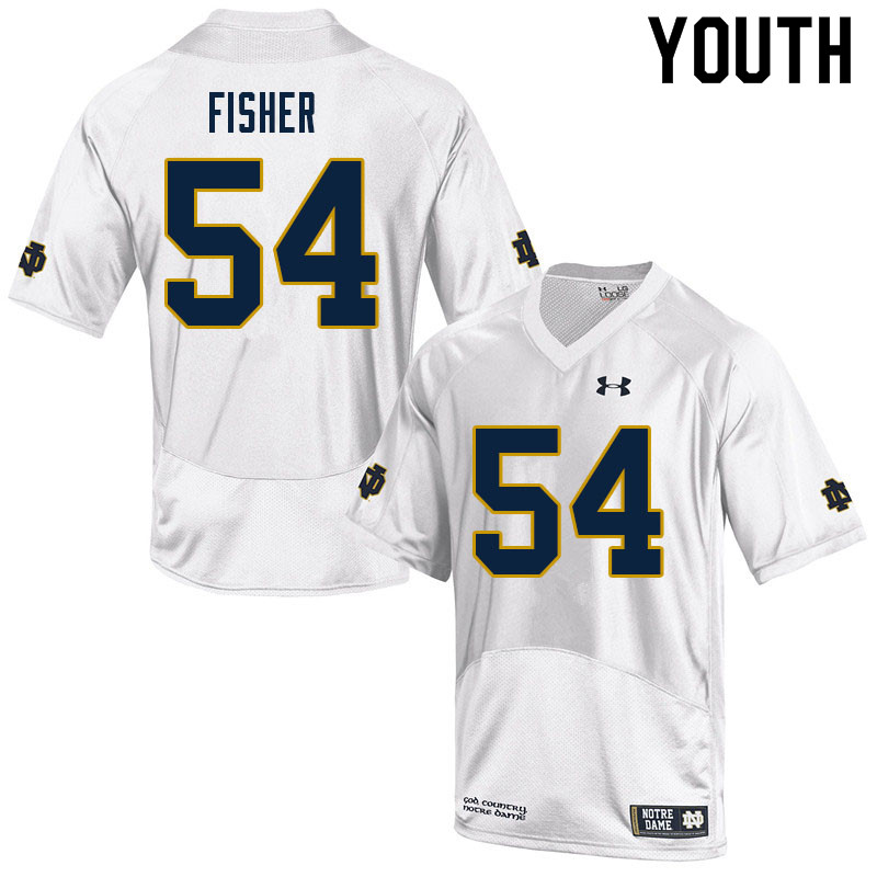 Youth #54 Blake Fisher Notre Dame Fighting Irish College Football Jerseys Sale-White - Click Image to Close